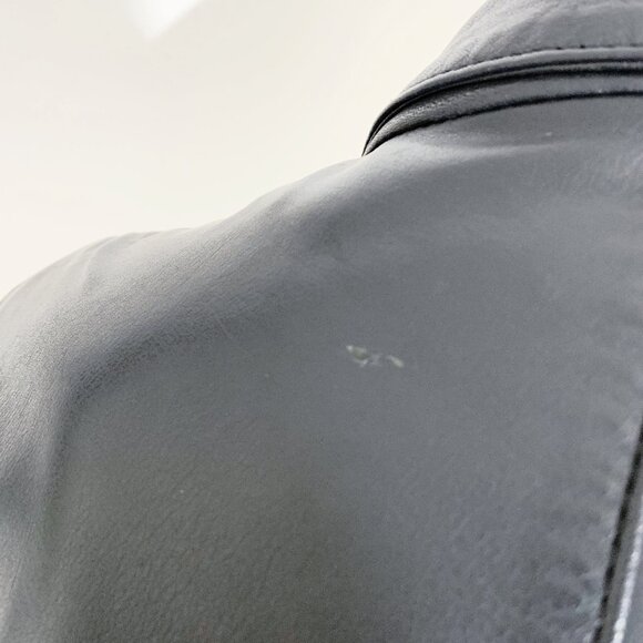 Vintage Black Leather Blazer Coat / size Medium - Picture 14 of 14